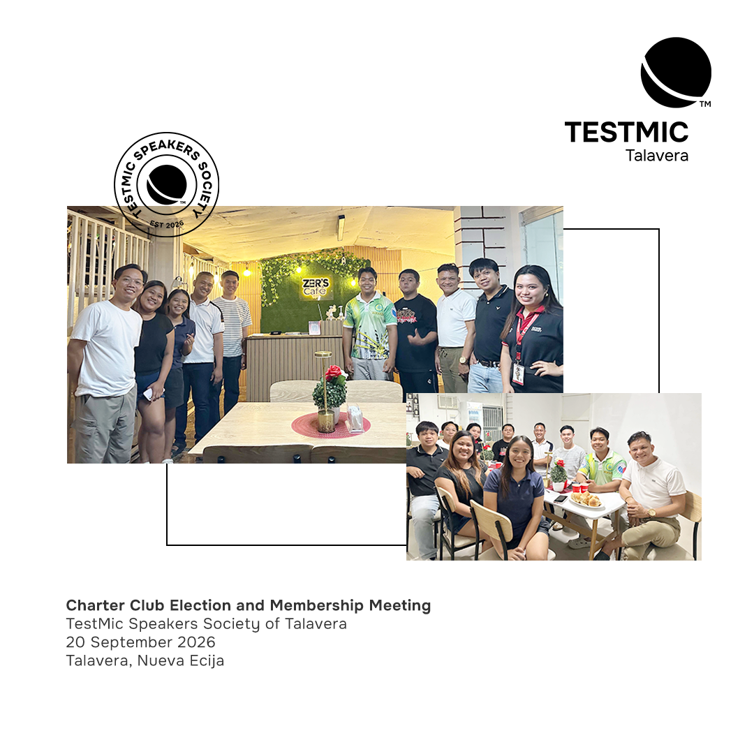 Talavera Leaders Launch TestMic Speakers Society charter club election membership meeting